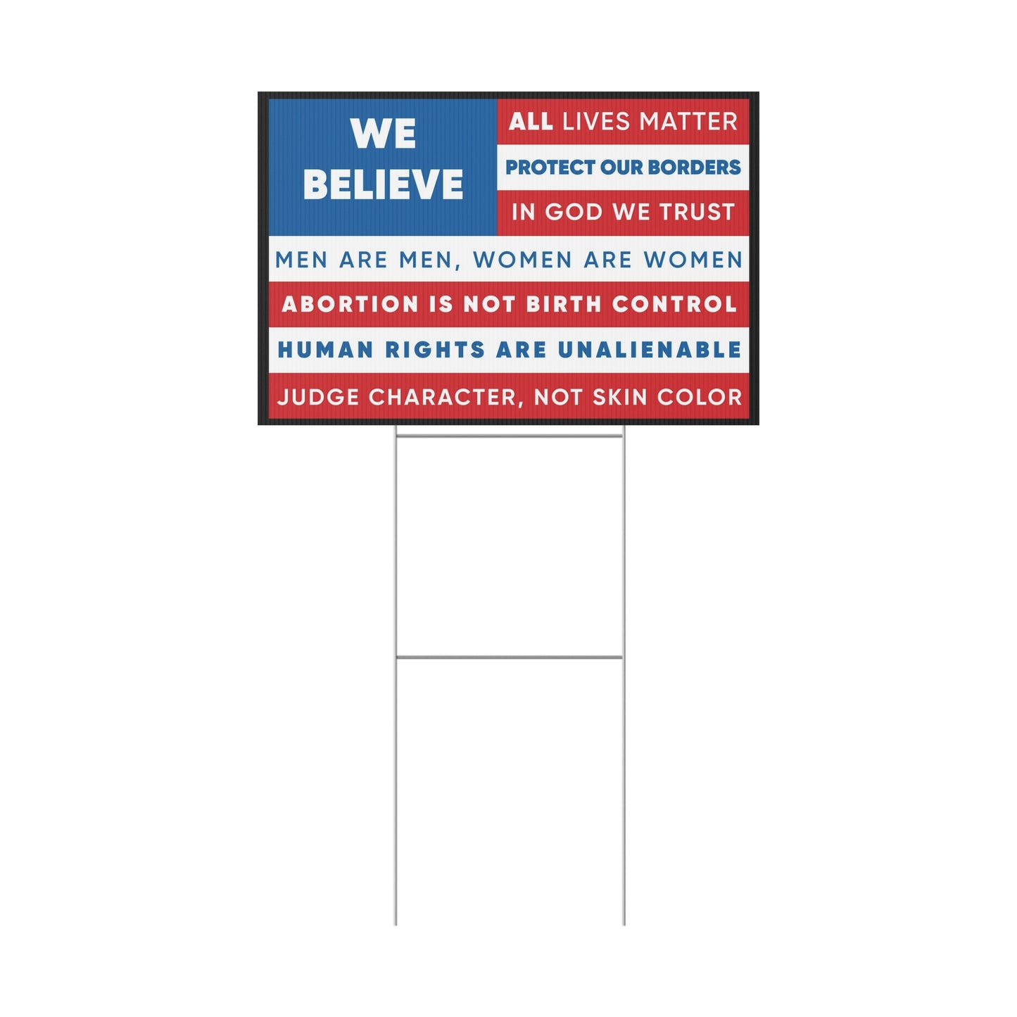 Anti-Woke American Flag Yard Sign (Made in the USA)