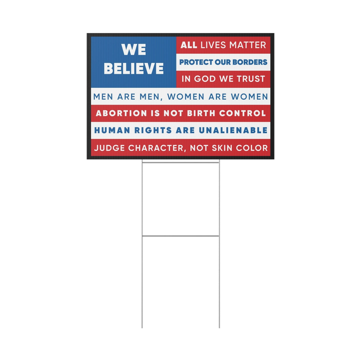 Anti-Woke American Flag Yard Sign (Made in the USA)