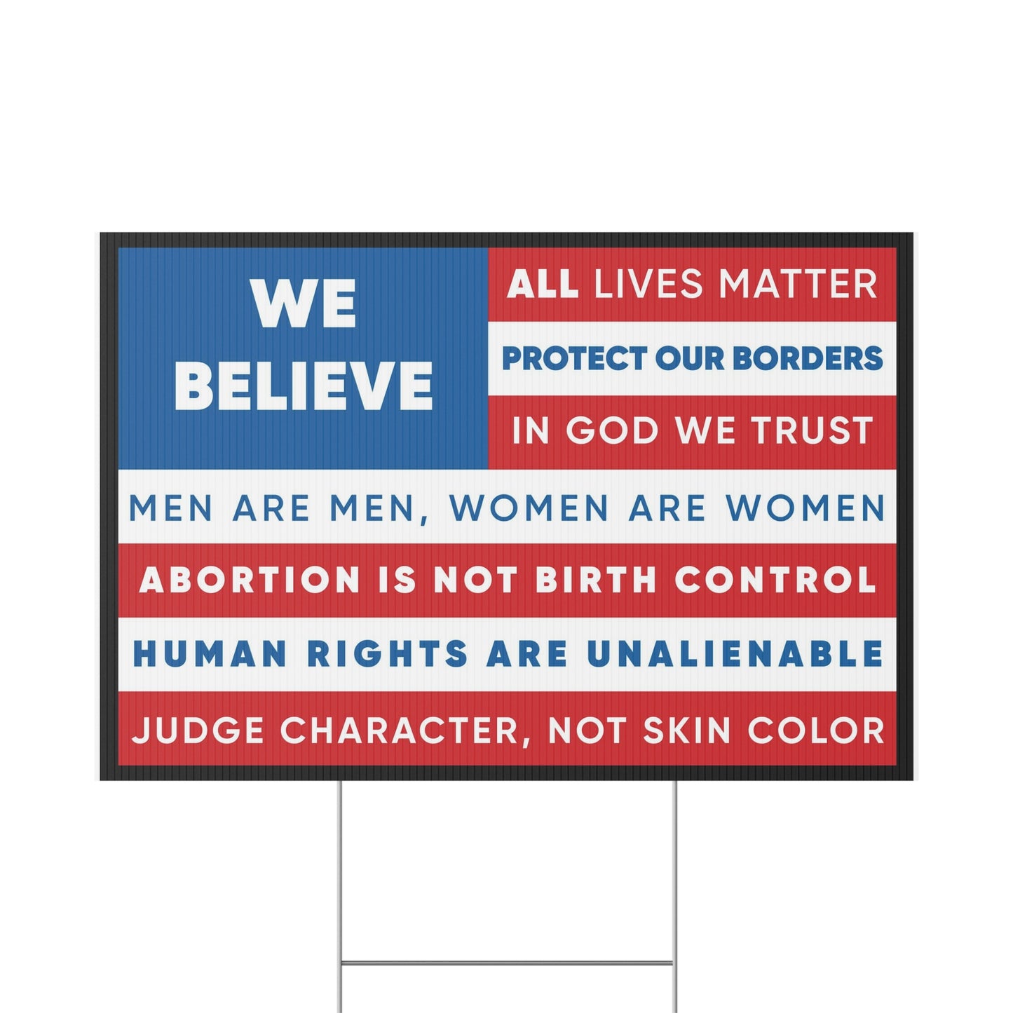 Anti-Woke American Flag Yard Sign (Made in the USA)