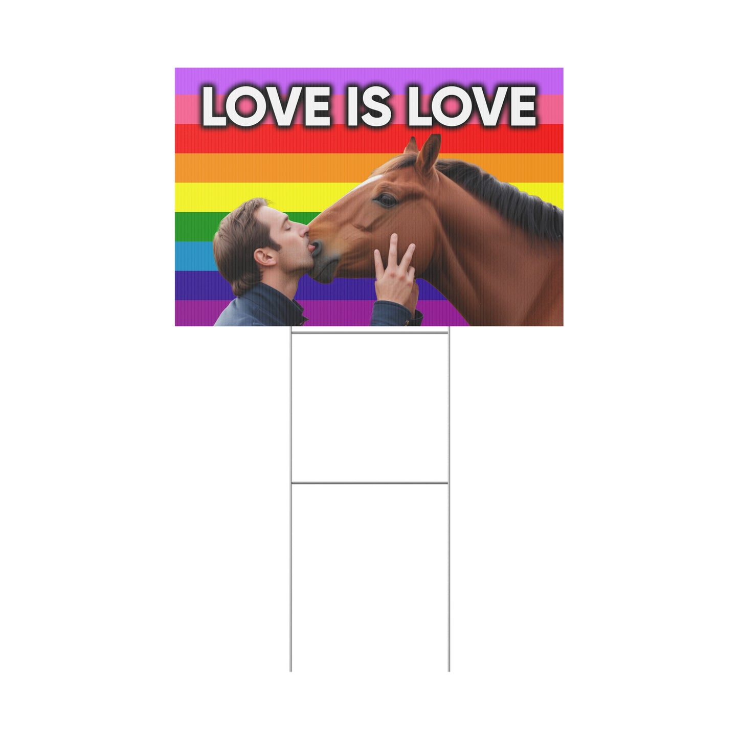 Love is Love (Man Kissing Horse)