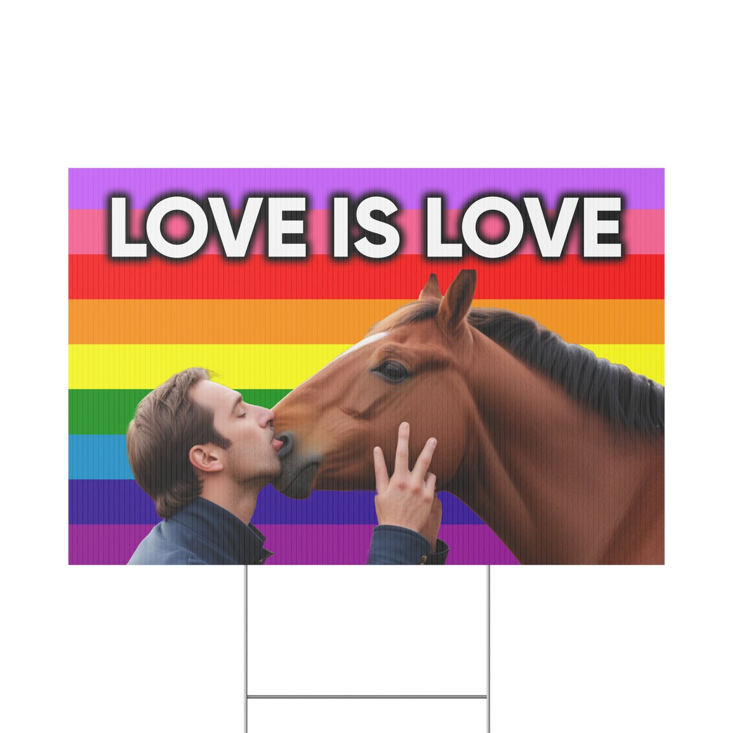 Love is Love (Man Kissing Horse)