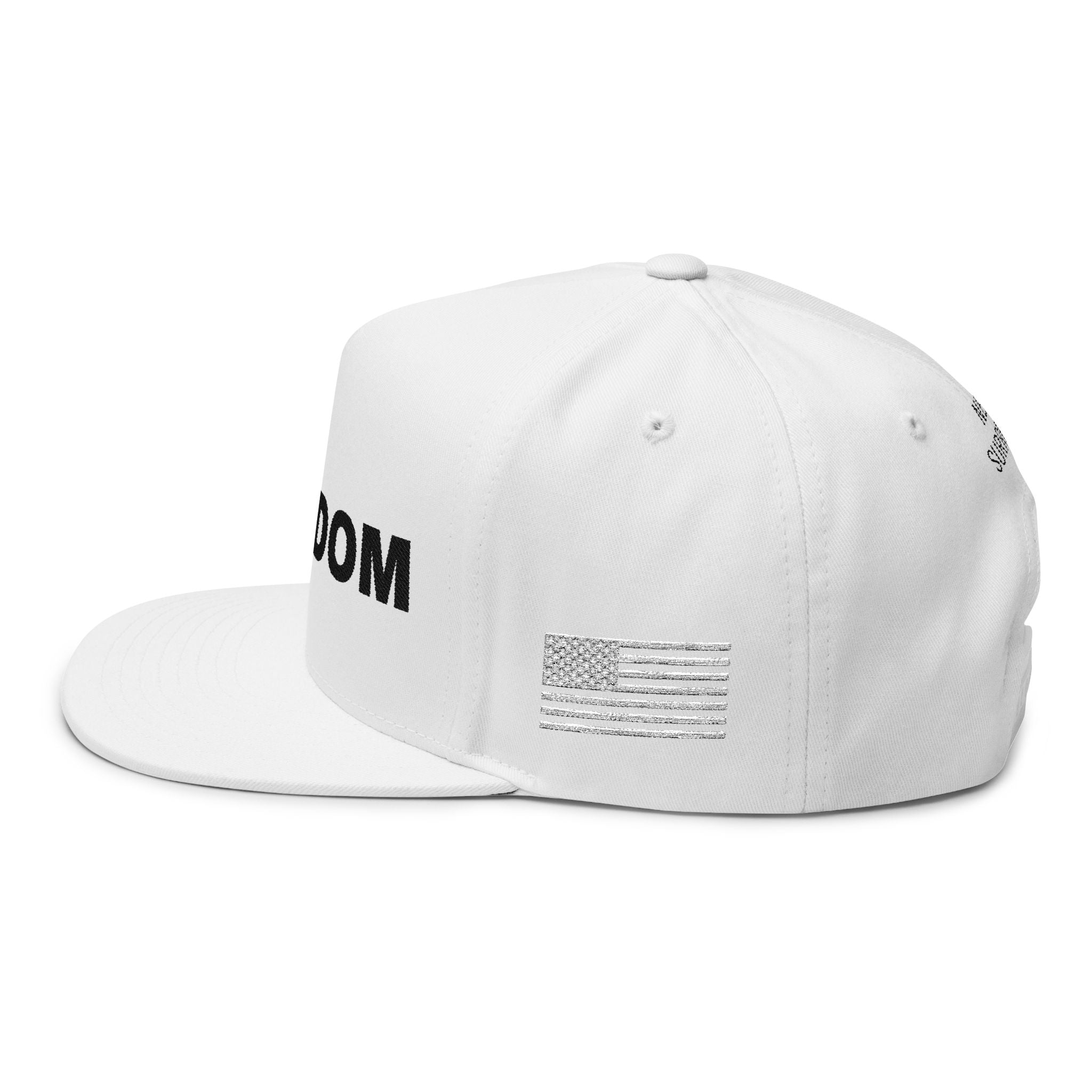 Freedom Charlie Kirk Memorial Hat - (White) Flat Snapback