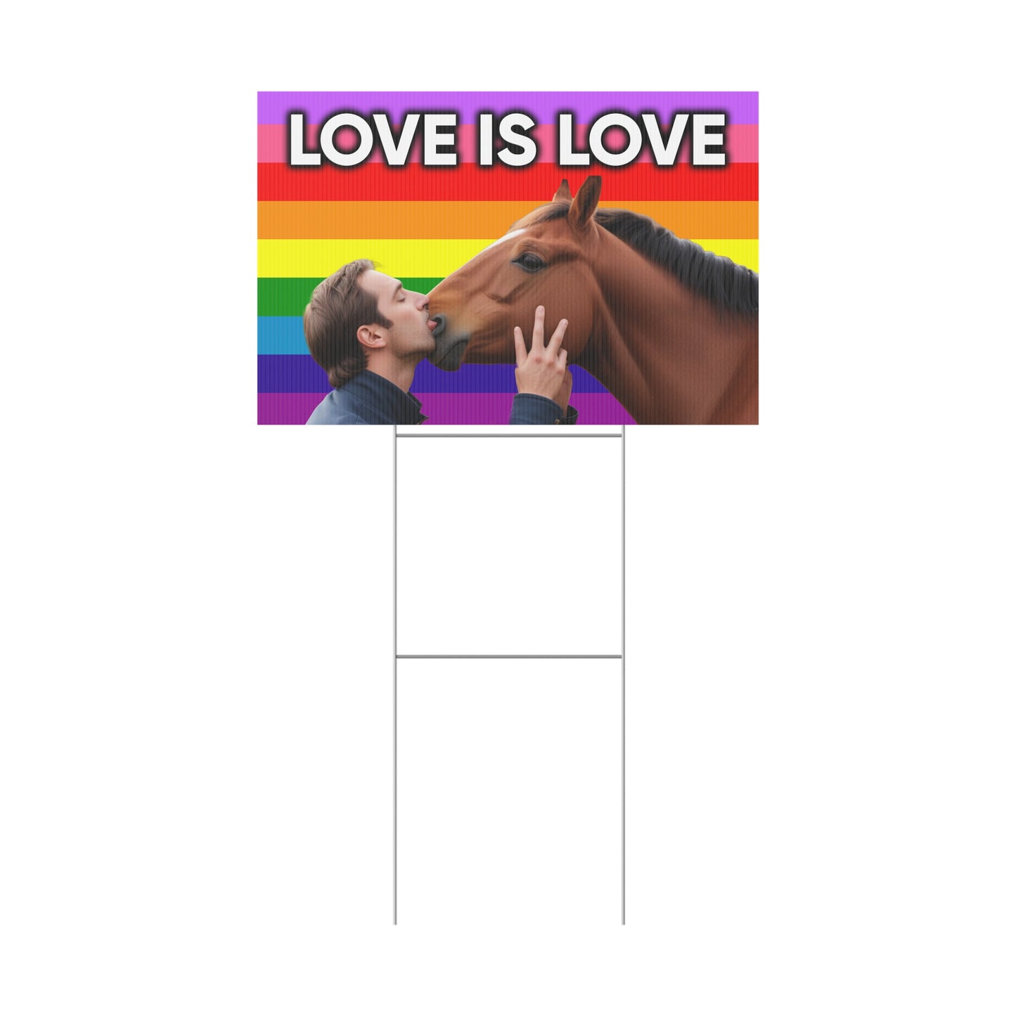 Love is Love (Man Kissing Horse)