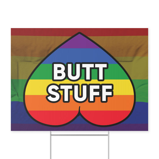 Buff Stuff Rainbow Flag - Yard Sign