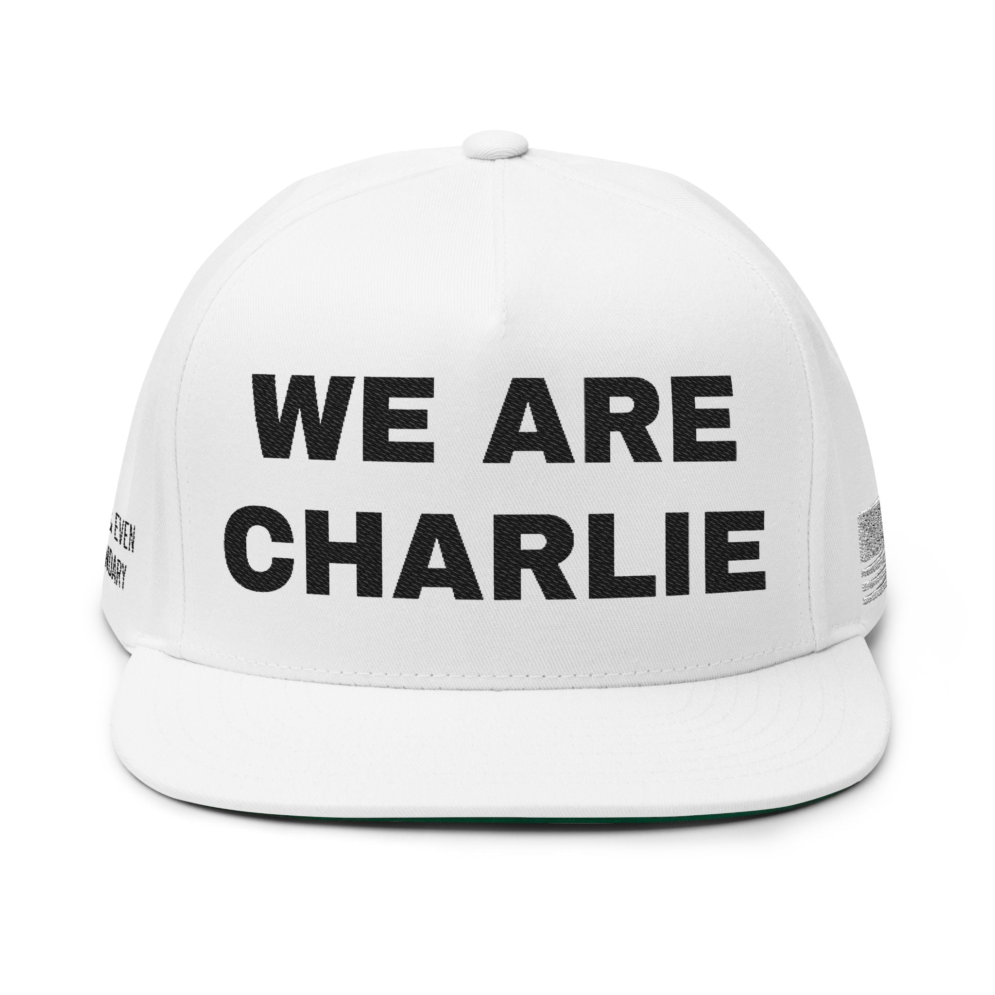 Charlie Kirk Memorial Hat - (White) Flat Snapback