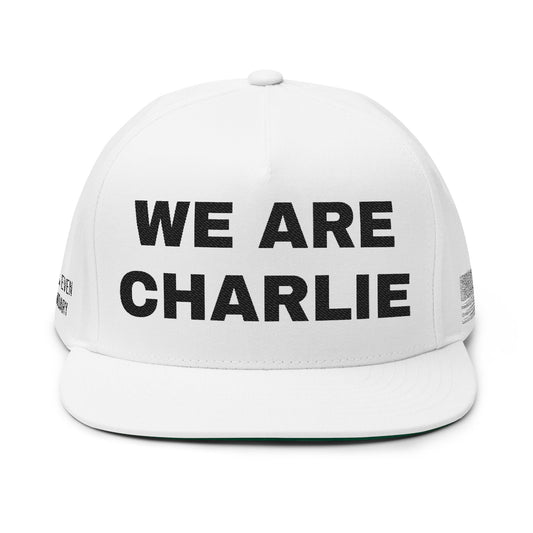 Charlie Kirk Memorial Hat - (White) Flat Snapback
