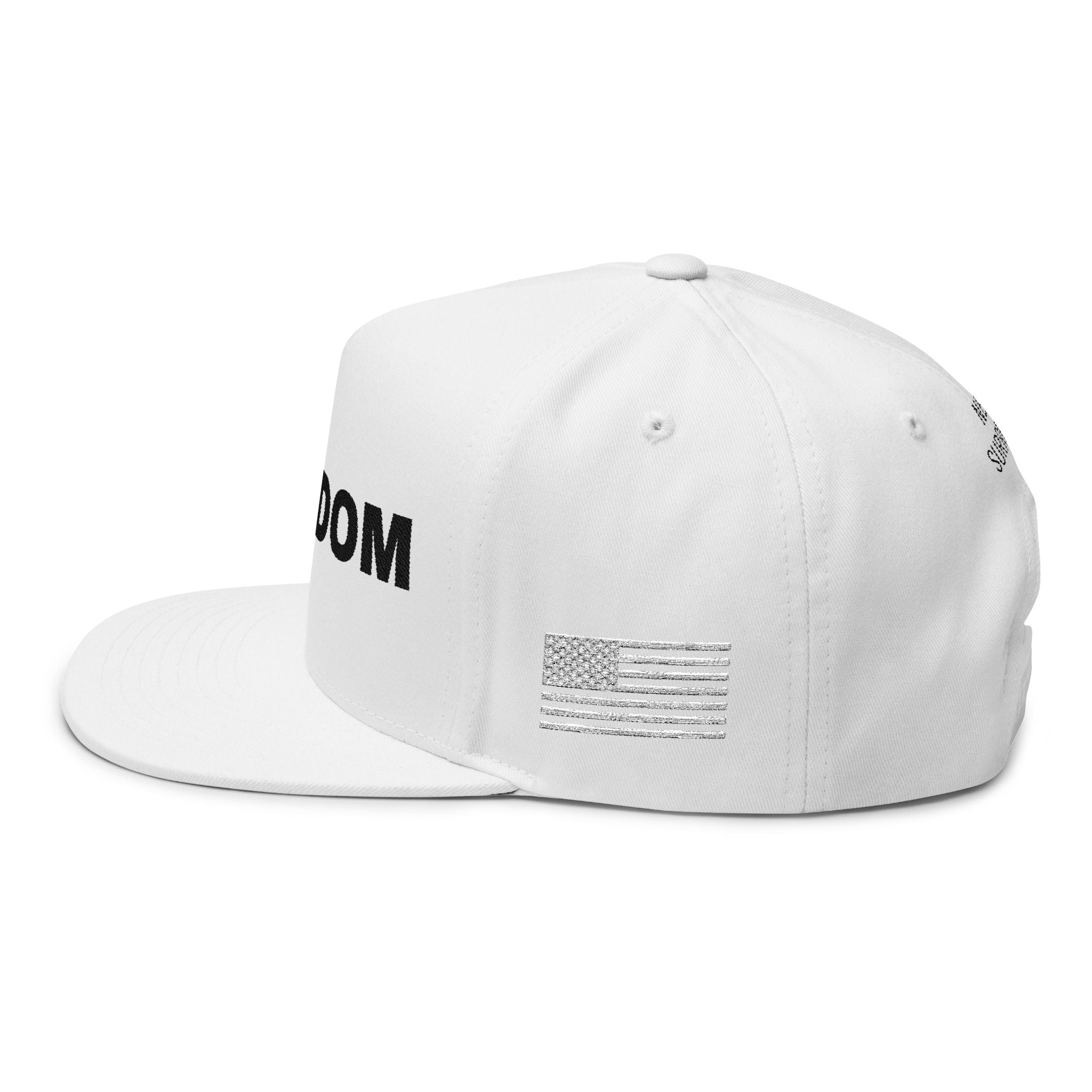 Freedom Charlie Kirk Memorial Hat - (White) Flat Snapback