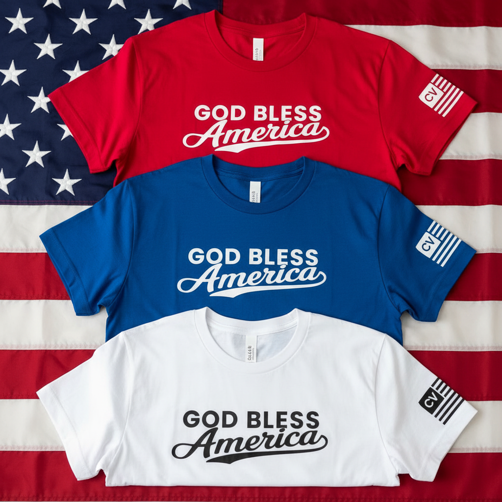 God Bless America Shirt (Red, White, or Blue)